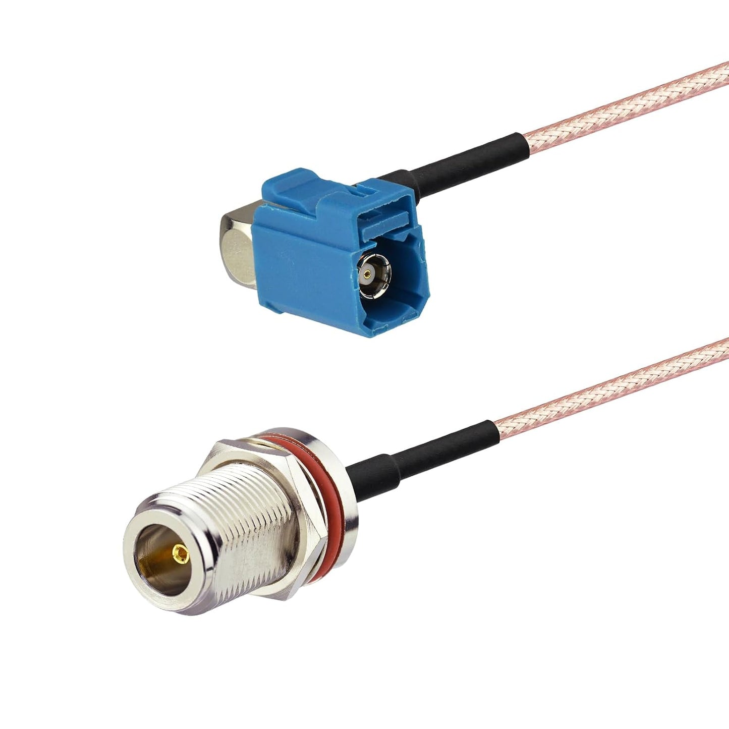 BINGFU 5.9inch RG316 4G Fakra Z Female Right Angle to N Bulkhead Jack Cable Adapter Converter Jumper Cord for Car