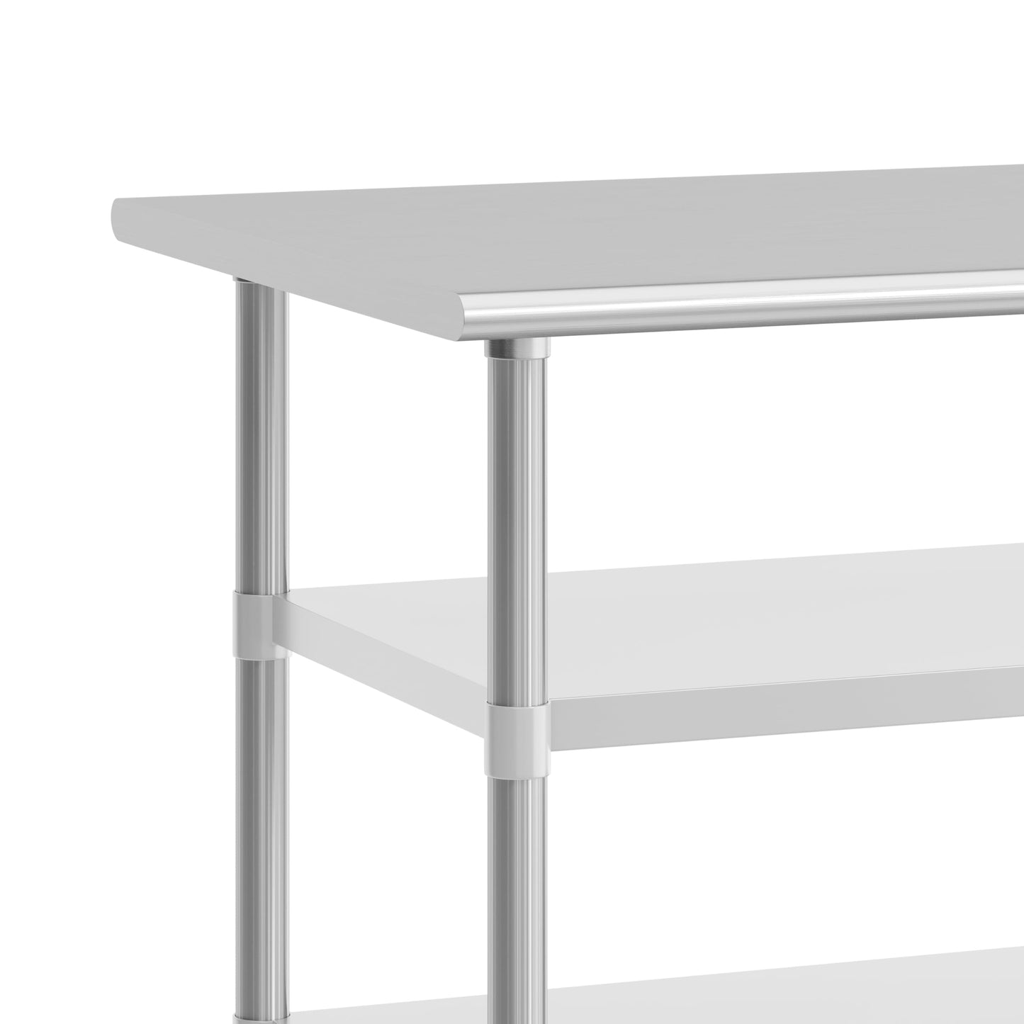 Flash Furniture Stainless Steel 18 Gauge Work Table with 2 Undershelves - 72" W x 30" D x 34.5" H, NSF