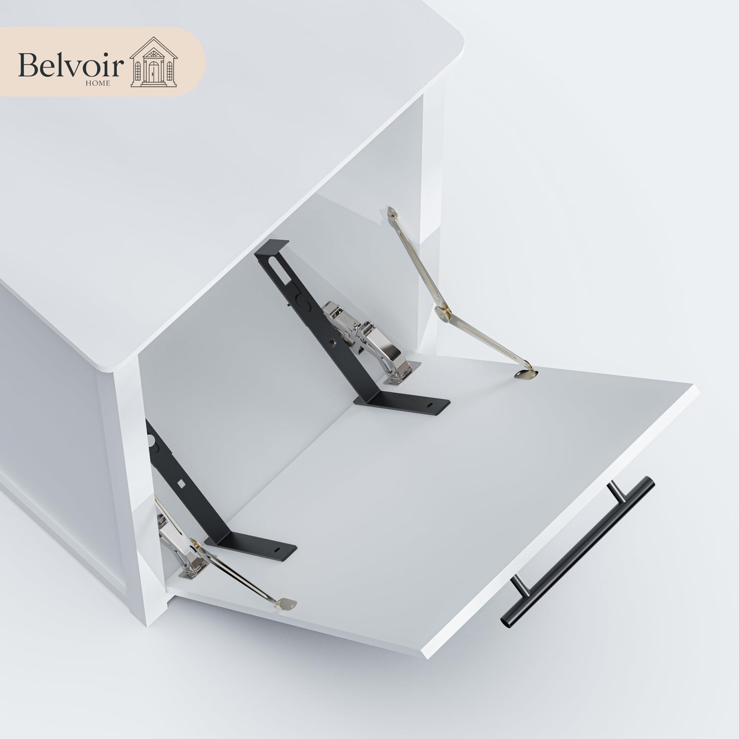 BELVOIR HOME Tilt-Out Trash Can Cabinet or Tilt-Out Laundry Hamper Cabinet Conversion Kit – Hidden Storage for Kitchen Garbage Up to 50 Pound Bin, Easy DIY Install, Universal Width Fit