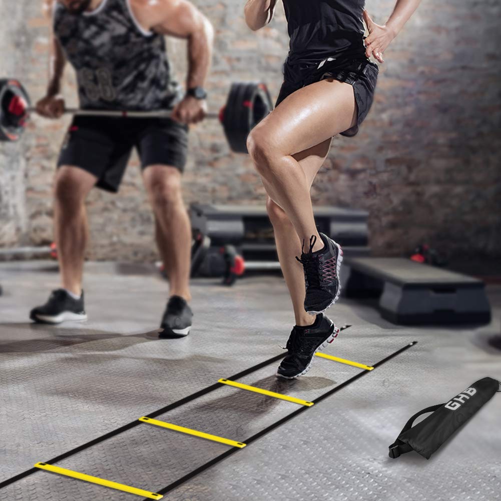 GHB Pro Agility Ladder 2 Pack Agility Training Ladder Speed 12 Rung 20ft with Carrying Bag
