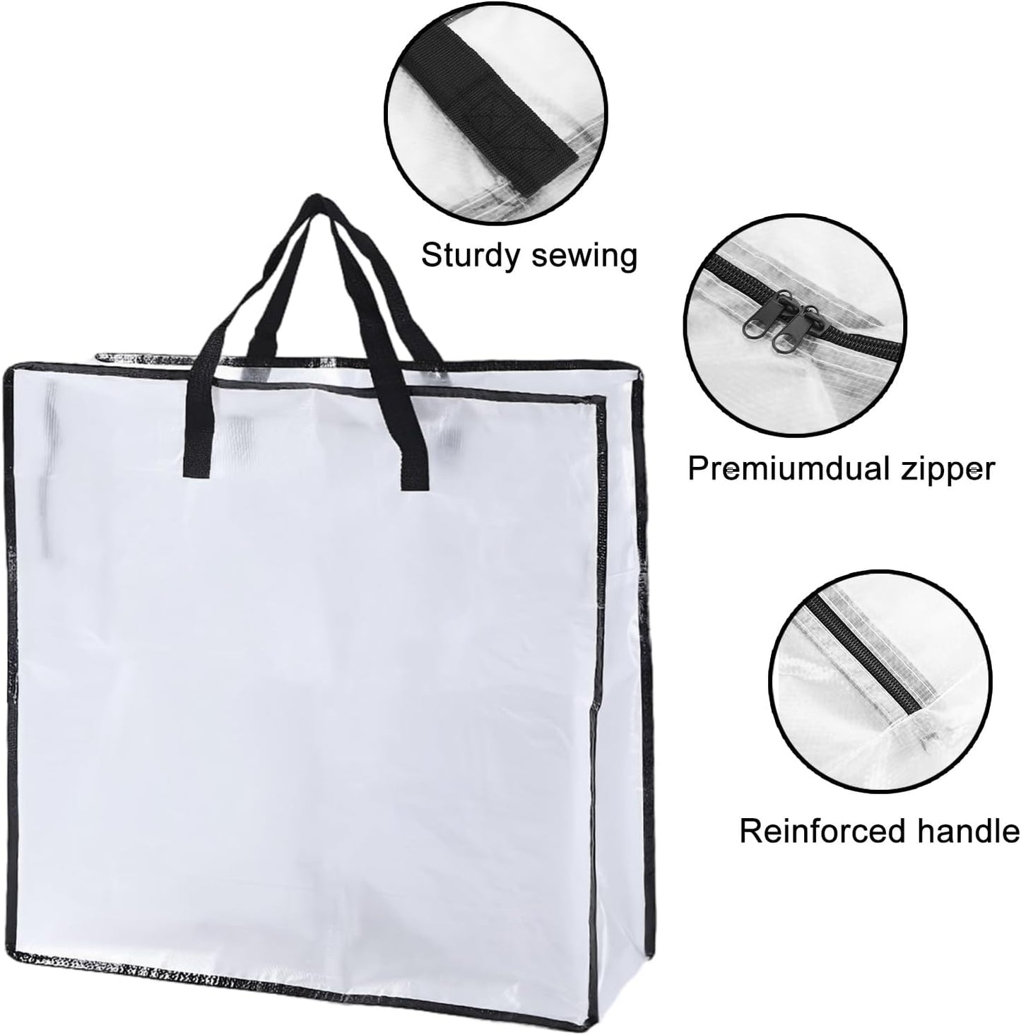 Skiennix Wreath Storage Bag - 5 Pack 26x9 Inch with Zipper & Handles | Underbed Organizer for Christmas Decor