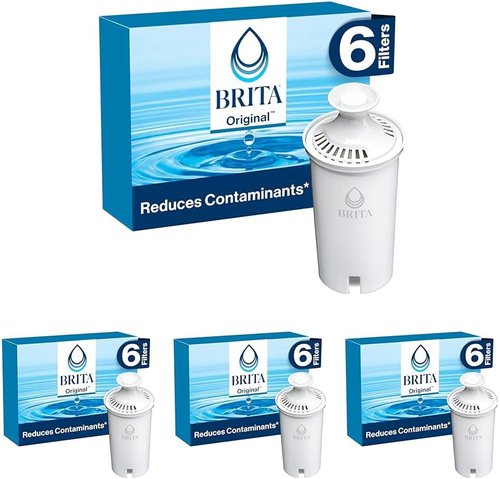 Brita Standard Water Filter | Reduces Copper, Cadmium & Mercury Impurities | 6 Filters, Lasts 2 Months