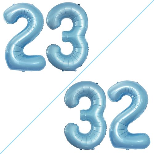 GOER 23rd Birthday Balloons - 42 Inch Jumbo Light Blue Foil Helium Balloons for Party Decor