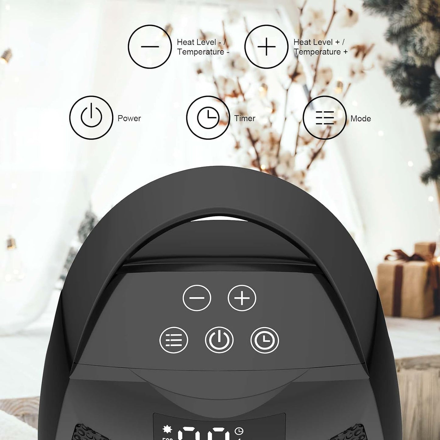 Skiennix Portable Ceramic Space Heater - 1500W Fast Heating with Digital Display & Safety Features | Ideal for Home & Office