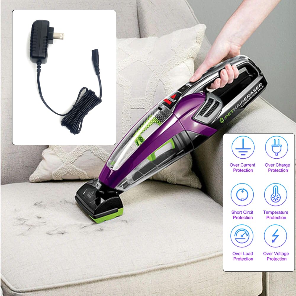 Replacement Charger for Bissell Pet Hair Eraser 2390 2390A 23903 2284 2284W 14.4V Lithium Ion Cordless Hand Vacuum 1614206 ZD5F230030US