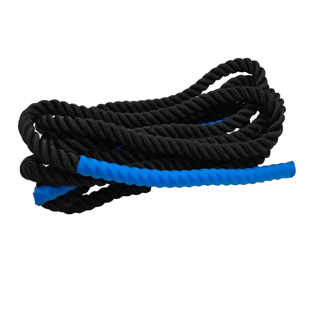 Aoneky 30ft Battle Rope, 7/8" Diameter Nylon Training Rope with Rubber Handles, for Home Gym Fitness Workout, Beginner & Youth Exercise Equipment