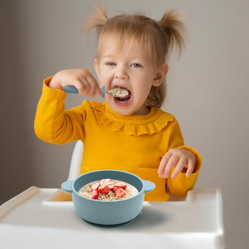 Eascrozn Baby Bowls - Soft Silicone Suction Bowls for Baby Led Weaning | 3 Pack, BPA Free, Multicolor