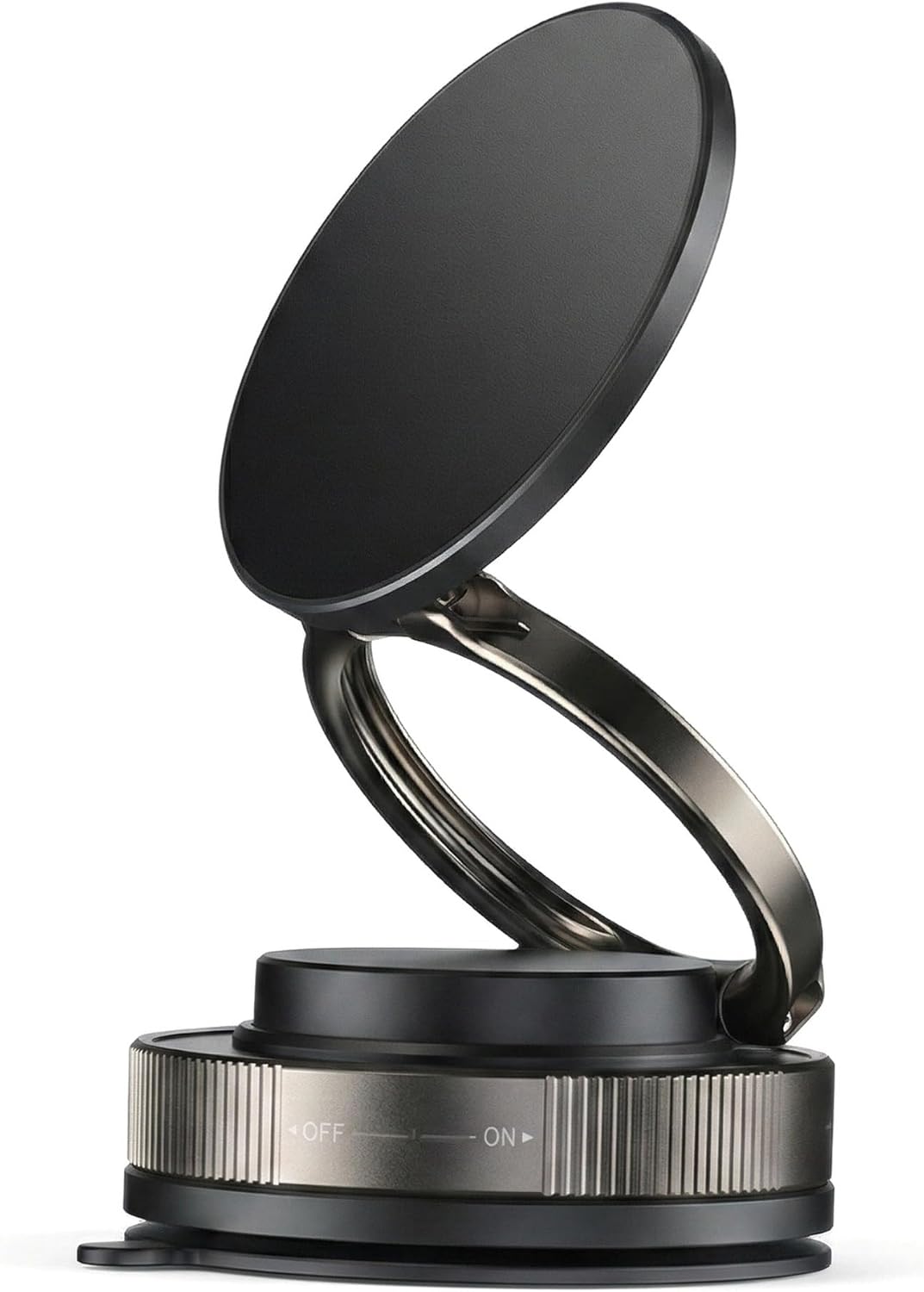 BOLTJOY Magnetic Phone Mount Stand, Universal Adjustable Holder with High Weight Capacity Structure, Black, for Desk