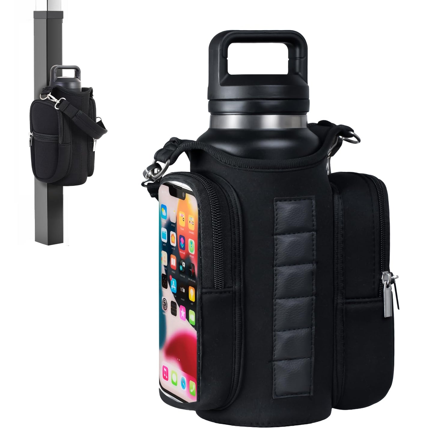 Magnetic Gym Bag for Men & Women - Water Bottle Holder, Crossbody Strap, Touchscreen Pocket & Creative Storage - Perfect for Gym, Running, Travel & Fitness Essentials