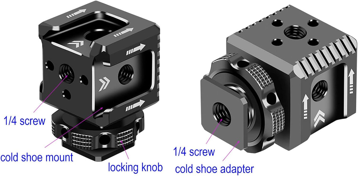 Cold Shoe Mount Adapter,Cold Shoe Extension - Triple Shoe Mount Extender for Camera,Monitor,Flash Accessories, Bracket
