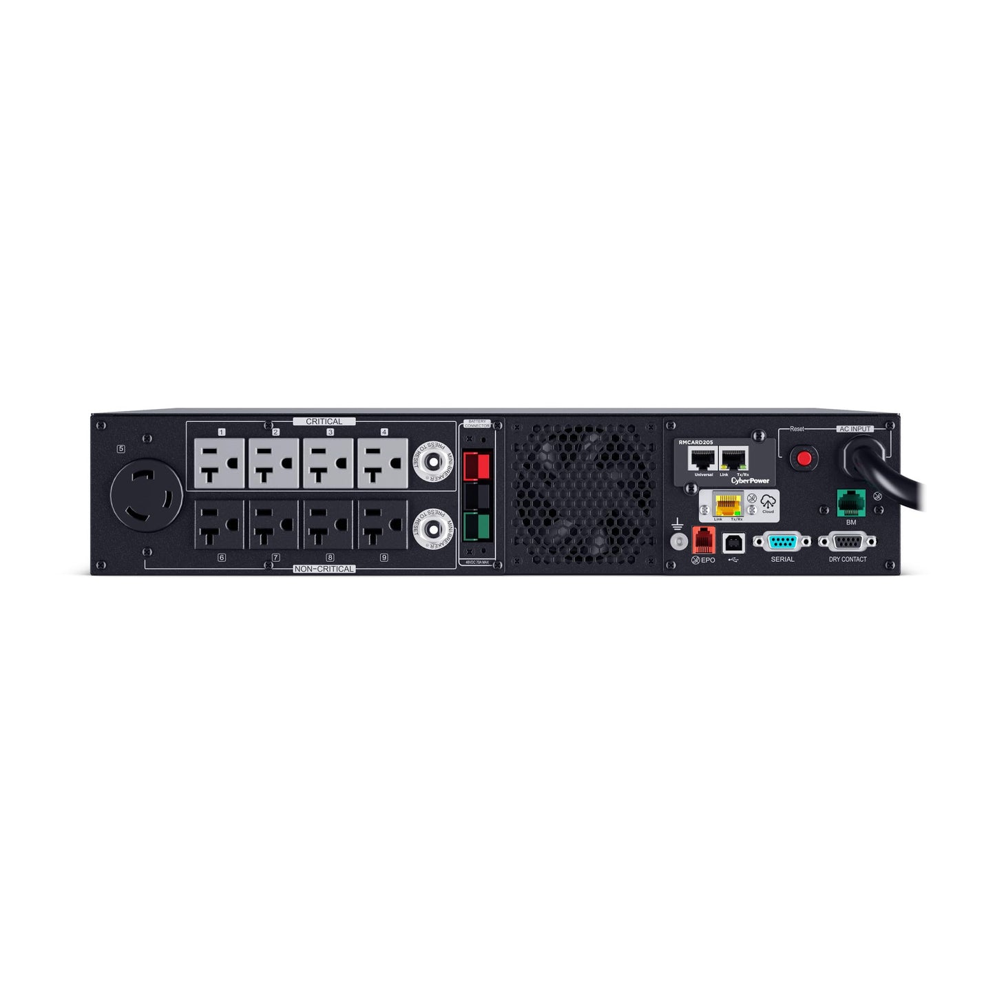 CyberPower PR3000RTXL2UACN Smart App Sinewave UPS System, 3000VA/3000W, 9 Outlets, 2U Rack/Tower, RMCARD205 Pre-Installed, EBM Option, Built-in Cloud Monitoring, UL Certified