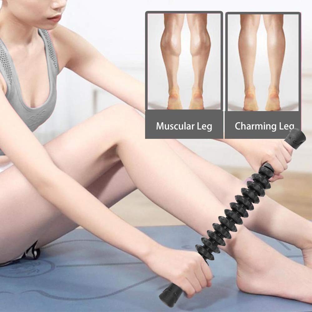 Professional Muscle Roller Stick For Release Sore Muscle, 2019 Leg Gym Hand Muscle Rollers(Black)