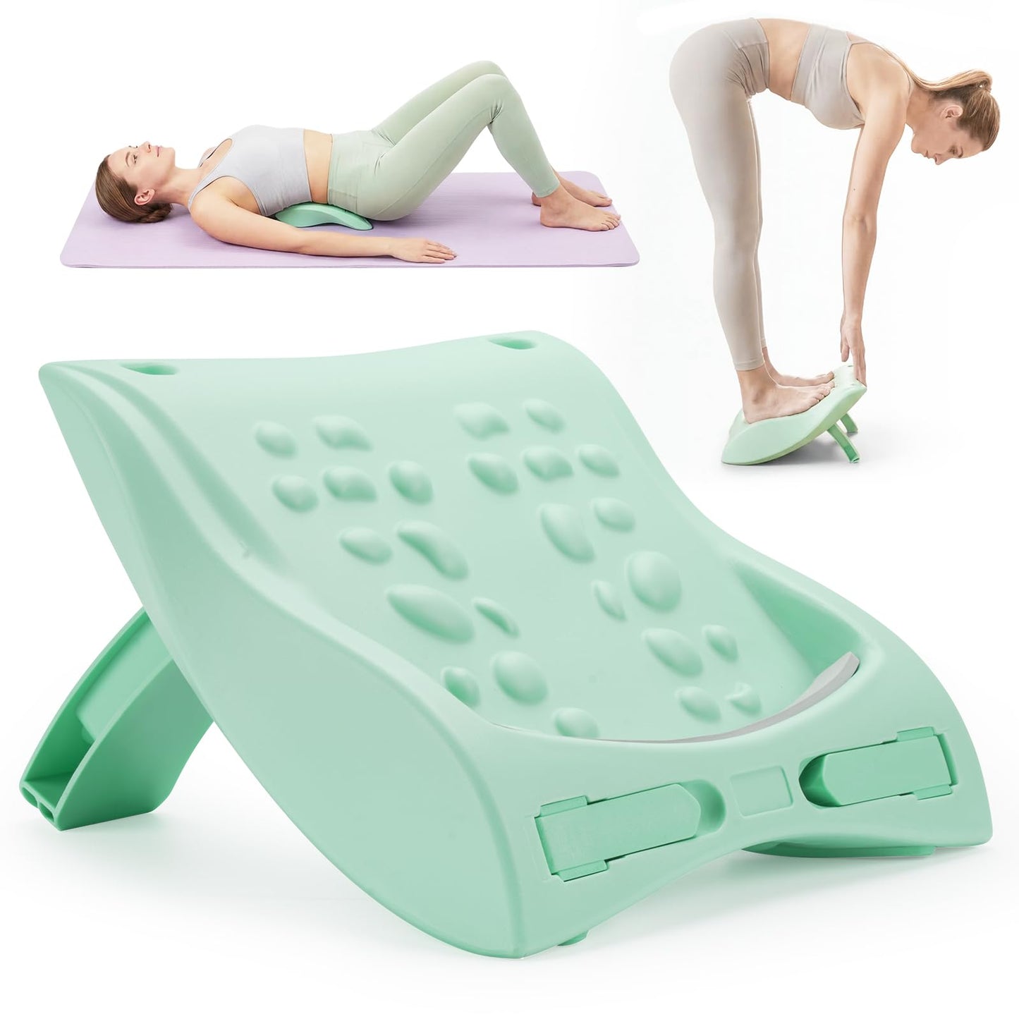 NuuGym Calf Stretch Board & Back Stretcher – Adjustable Slant Board,Lumbar Pillow,and Foot Rest 4-in-1 for Deep Muscle Relief,Post-Workout Recovery and Injury Prevention