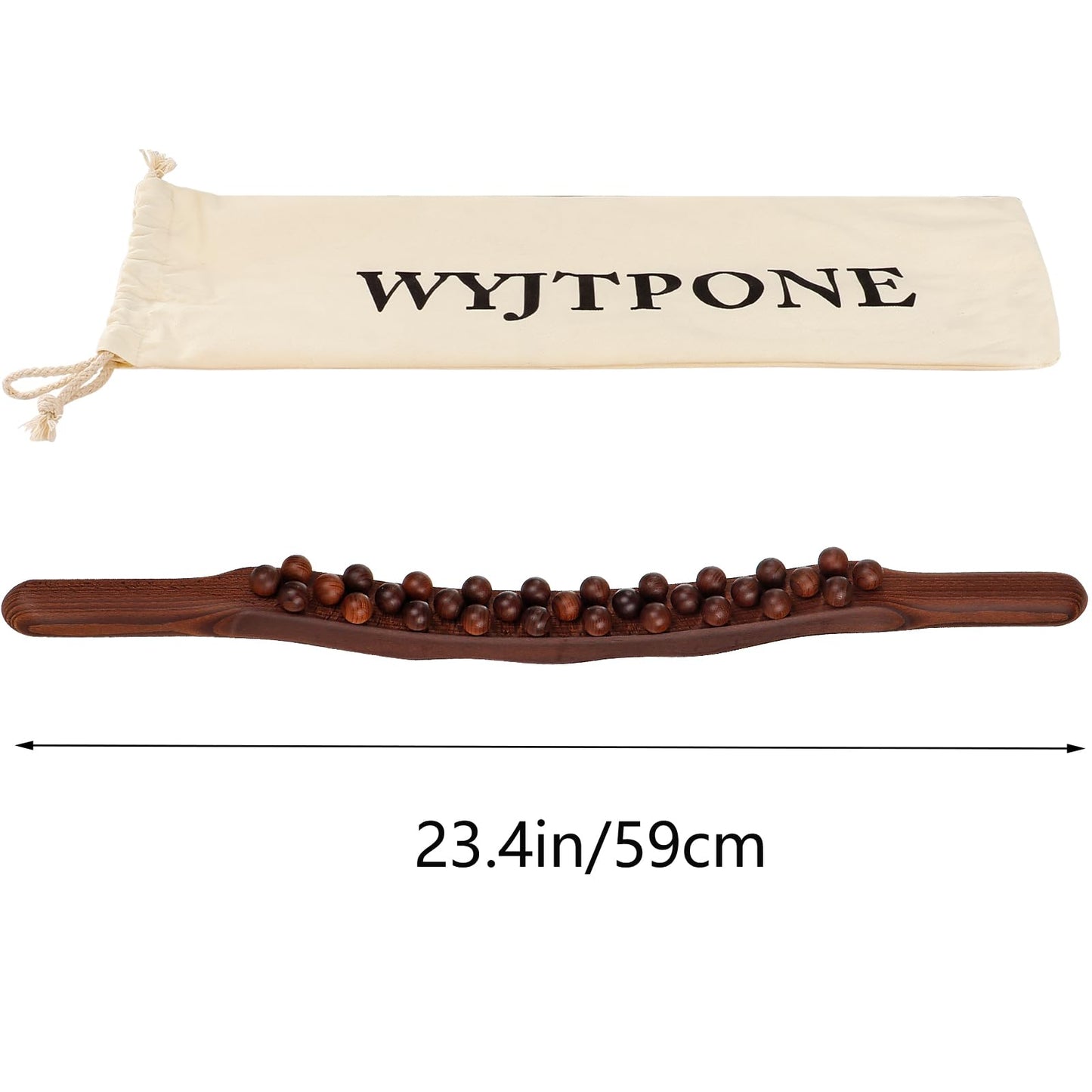 Guasha Wood Massage Stick Tools,31 Beads Back Massage Roller Stick,Lymphatic Drainage Massager for Body Shaping (31beads)