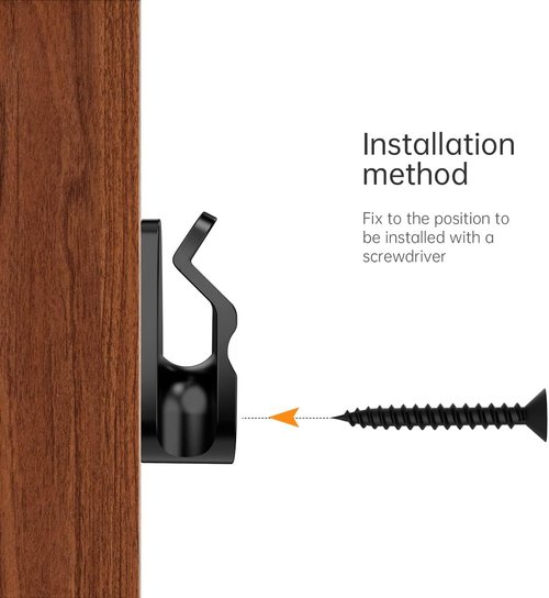 GEZIDEA String Light Hanger Hooks - Screw-In Clips for Christmas & LED Lights | 50 Pack, Black
