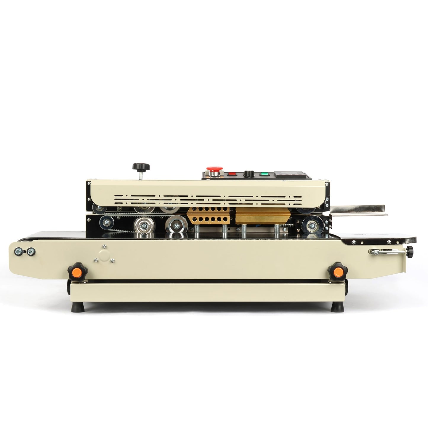 U.S. Solid Continuous Band Sealer Machine, 12 mm Wide Horizontal Heat Seal, Adjustable Sealing Position, Temperature & Speed Control, 110 V 600 W