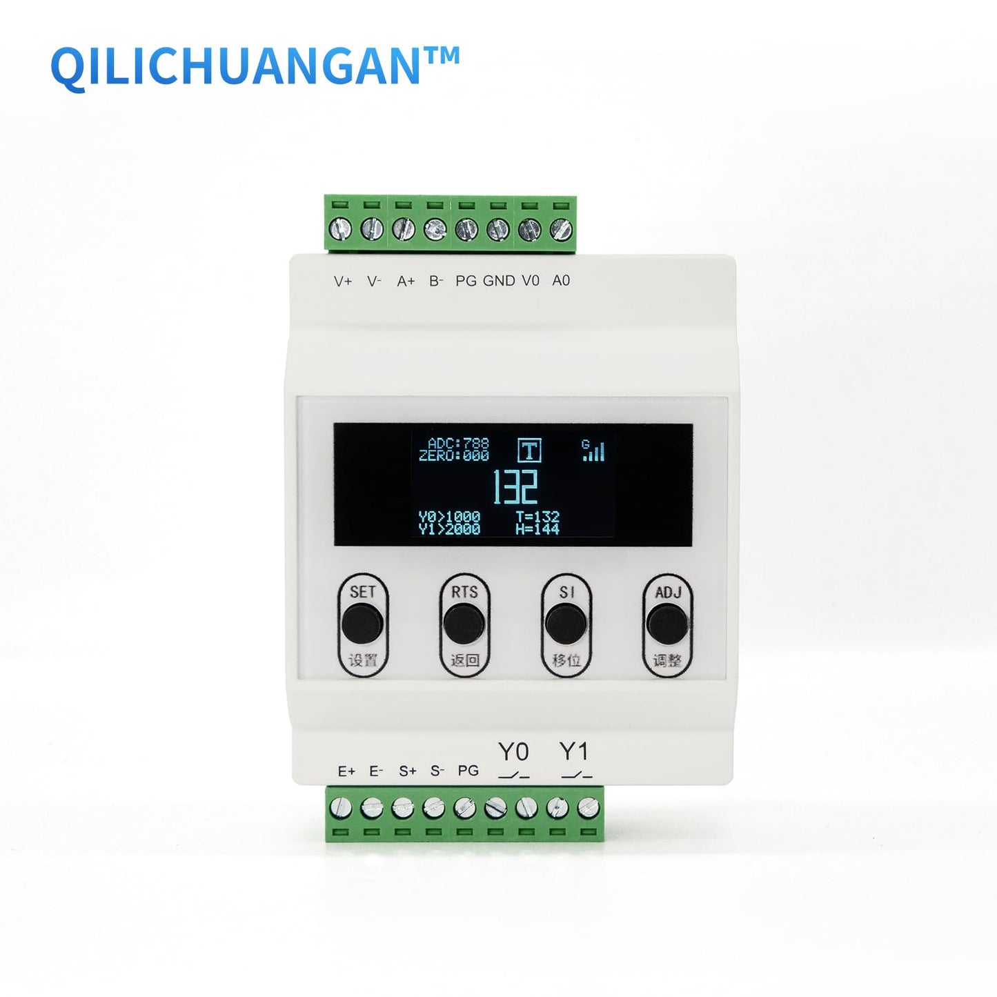 Load Cell Sensor with Signal Transmitter Amplifier,High Precision Weight Sensor Display Signal Output RS485 0-5V 0-10V 4-20mA Two Sets of Relays,Multiple Weight Display Units (0-5T)
