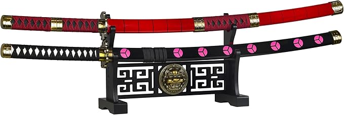 Logest Sword Stand - 4 Tier Options Available - Crafted Using Wood Katana Holder - Furnished in Black With a Gold Lion?™s Head - Desirable Sword Display Gift Option - Sword Holder Katana Stand (2-Tier)