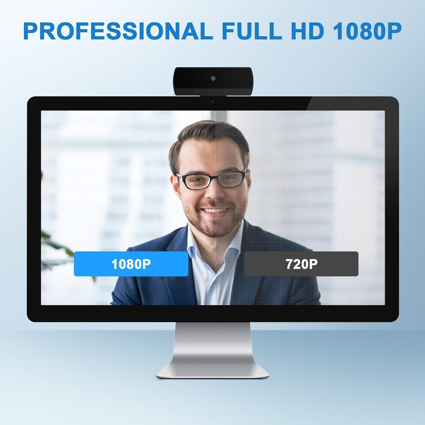 Diccik 1080P Webcam with Microphone, Full HD Web Camera for Desktop Computer and Laptop USB Computer Camera for PC Pro
