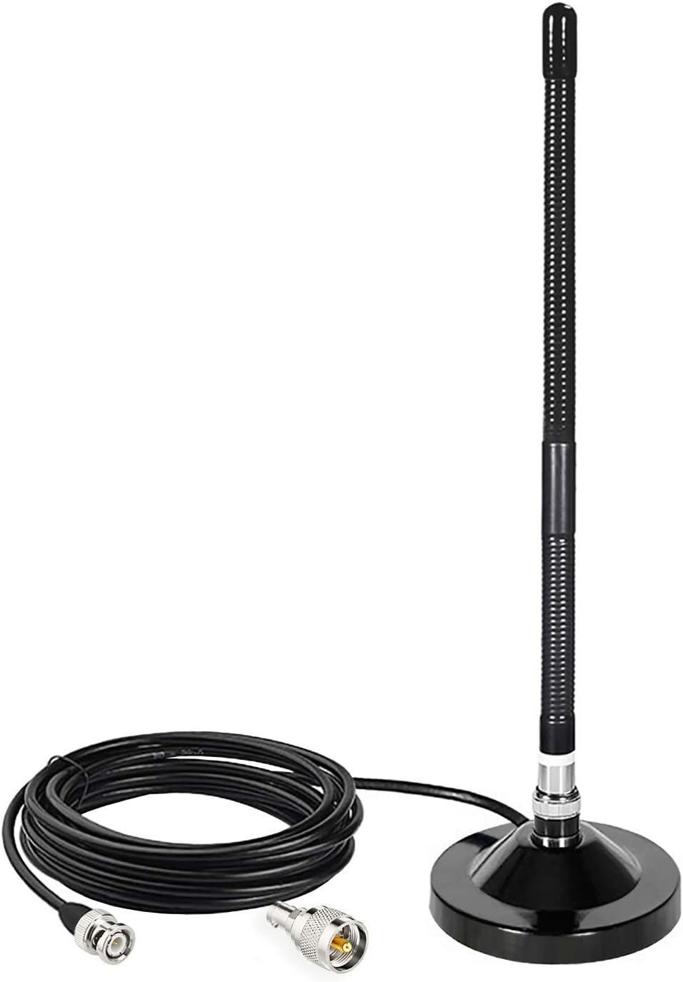 BINGFU 27MHz PL259 Magnetic Base CB Antenna with BNC & Male Connector for Cobra Midland Uniden Maxon President Handheld