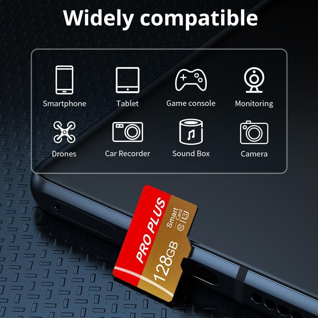 Yicunxin 128GB C10 A1 (128, TF Card with Adapter, High Speed Memory Card, UHS-I Memory TF Card for Tablet/Mobile