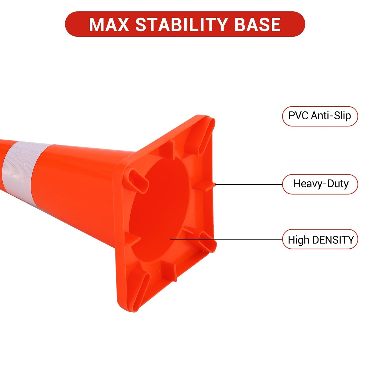 12 Pack 28 Inch Traffic Cones - Orange PVC Safety Cones,Stackable Traffic Cones Construction Cones For Parking Drivers Training Bulk,Driveway, Road Traffic Control