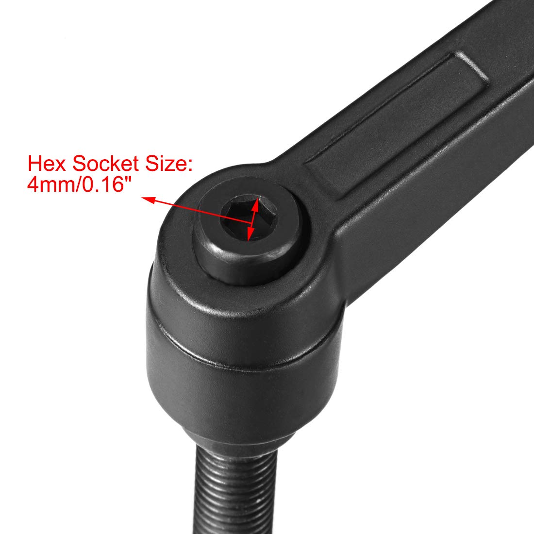 uxcell 5pcs Adjustable Clamping Lever Handle M8 x 16mm Metric Black Oxide Carbon Steel Male Threaded Stud Hand Knobs Ratchet Rotating Screw Handles Bolts with Locking Lever Black