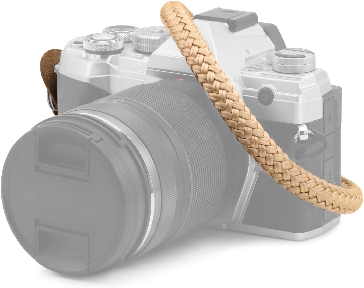 MegaGear Leather & Cotton Camera Wrist Strap - Secure Hand Grip, Adjustable Anti-Drop Hand Strap Compatible with Canon