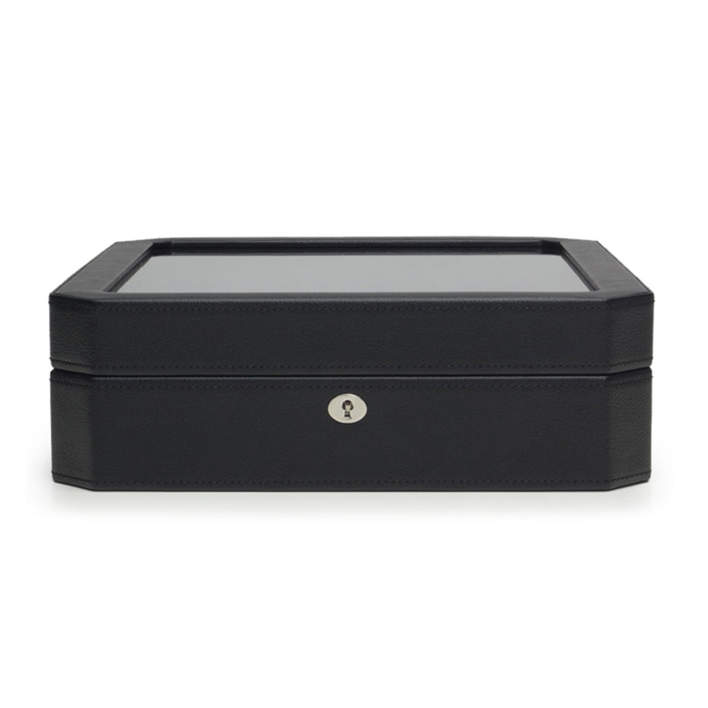 WOLF Windsor 15-Piece Watch Box, Black - Features 15 Watch Compartments & Vegan Leather Exterior