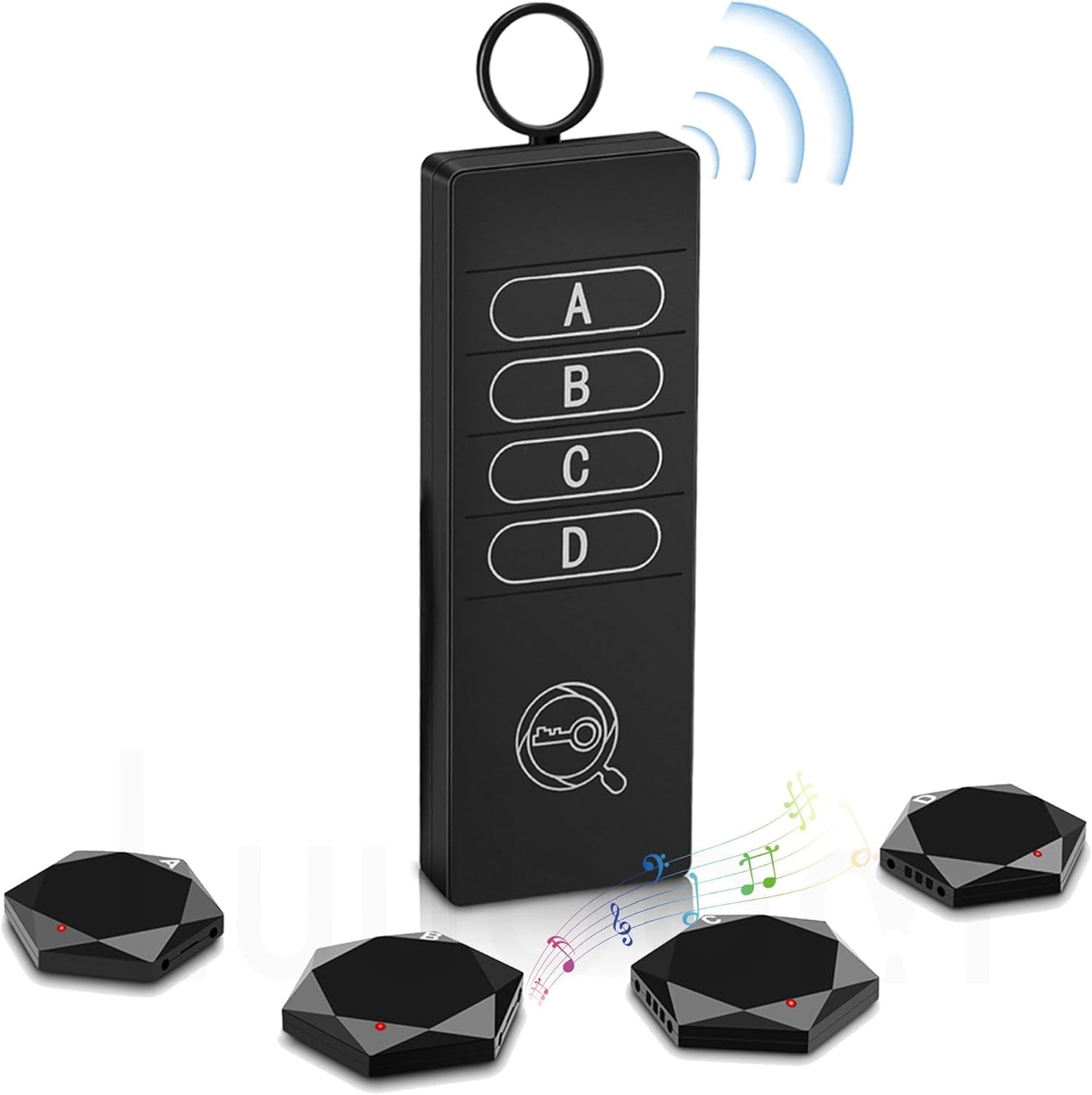Luubom 1 4 80dB+ 164ft Key Finder Transmitter Receivers, Wireless Item Locator Range for Keys Remote Pet Collar