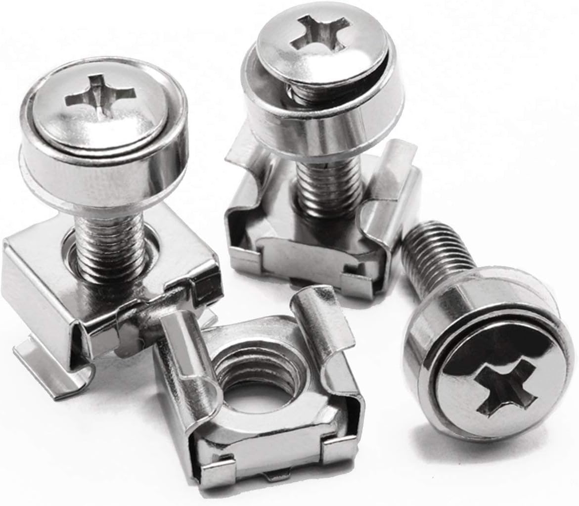Lancher 60-Pack M6 16mm x Screws and Cage Nuts for Server Shelf Cabinets Rack Mount Screw