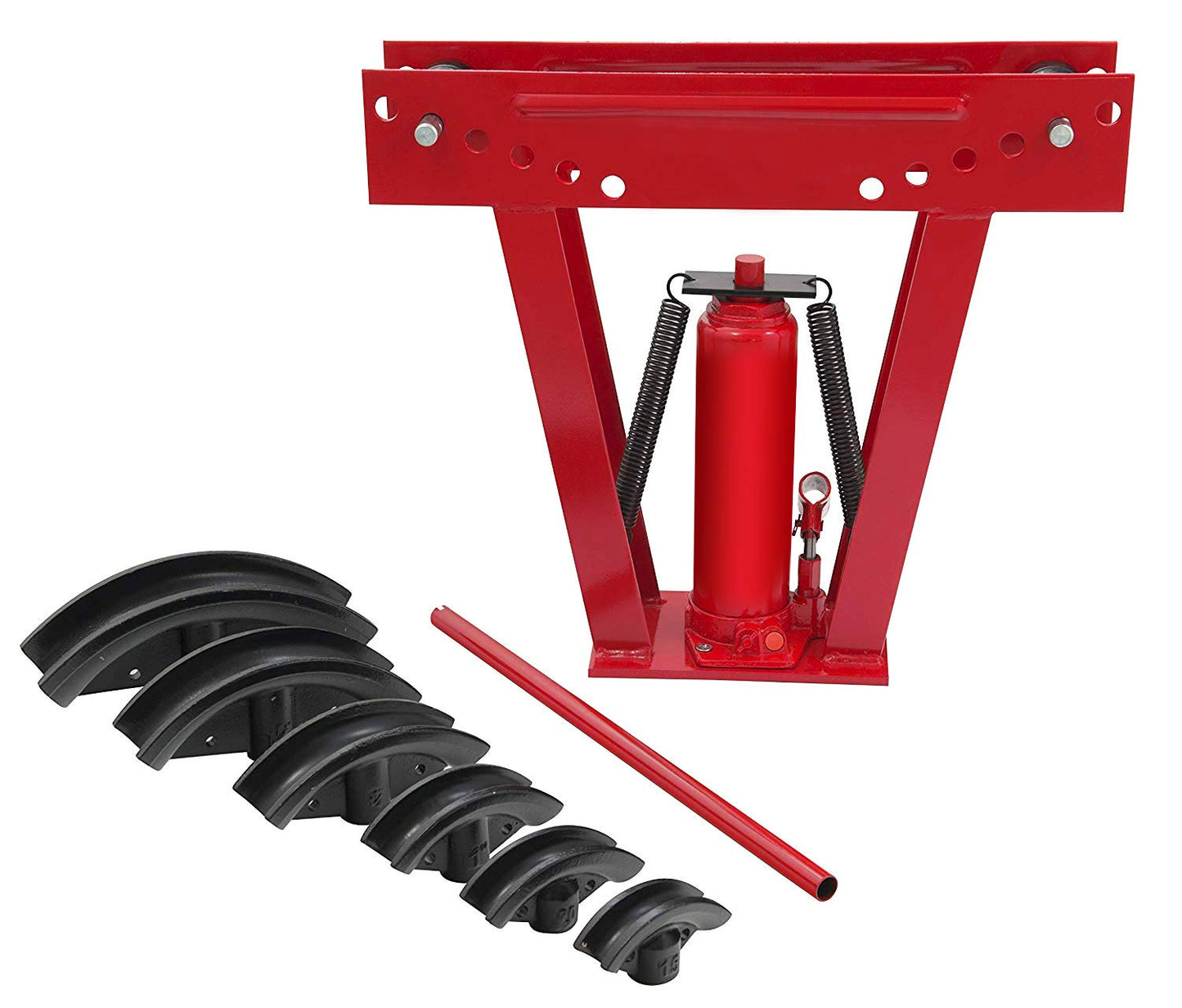 Big Red T31202 Torin Hydraulic Pipe/Tube Bender with Adjustable Rollers and 6 Cast Iron Dies, 12 Ton (24,000 lb) Capacity, Red