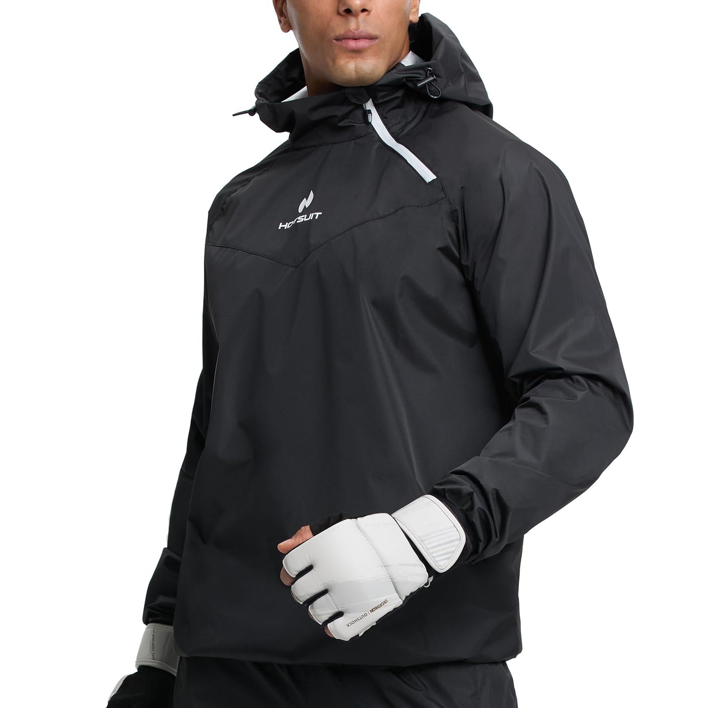 HOTSUIT Sweat Suits Sauna Suit Men Weight Loss Gym Exercise Workout Jacket, Black, XXL