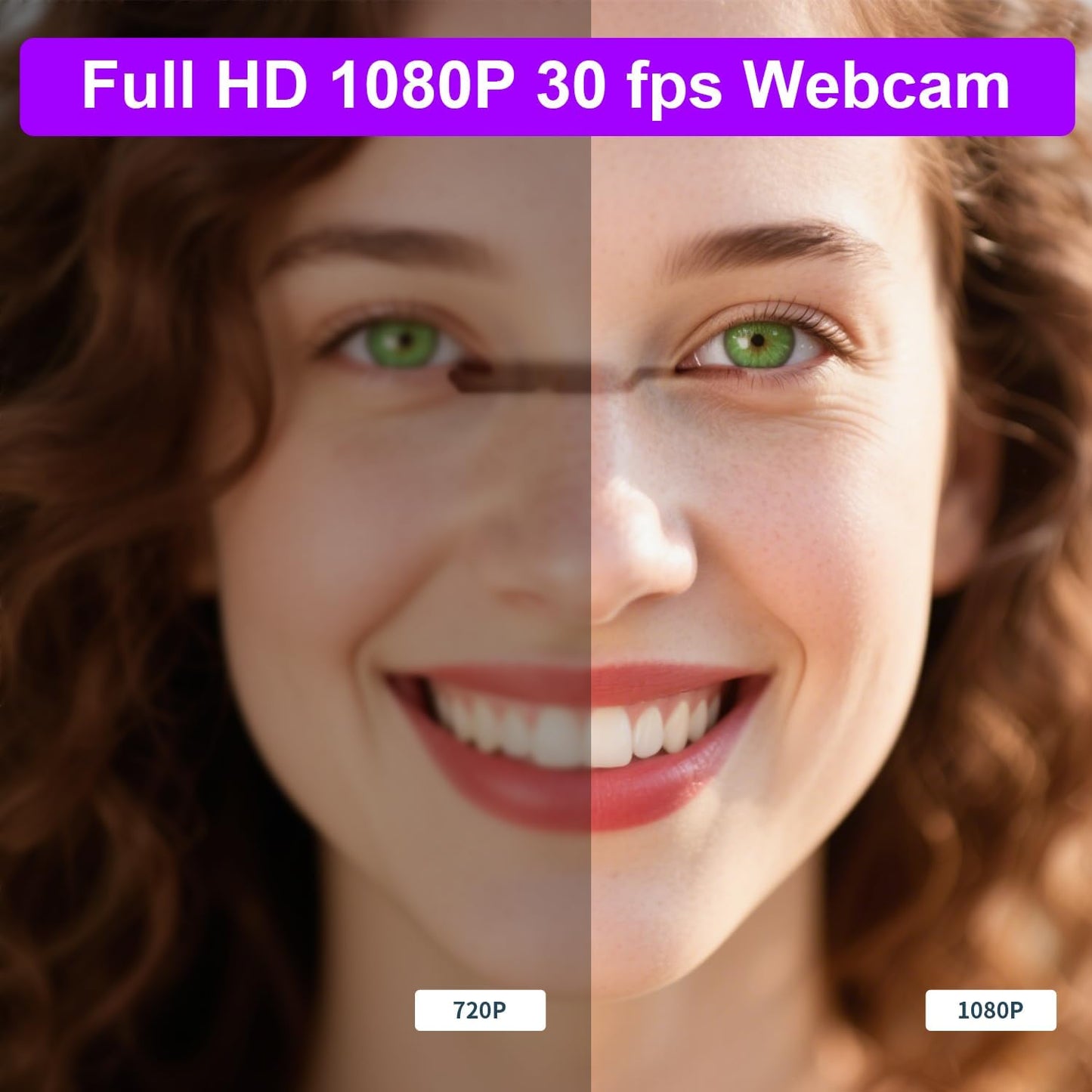 Bocodow 1080p Hd Webcam with Microphone, Wide Angle USB Computer Camera for Pc Mac Laptop, Plug and Play