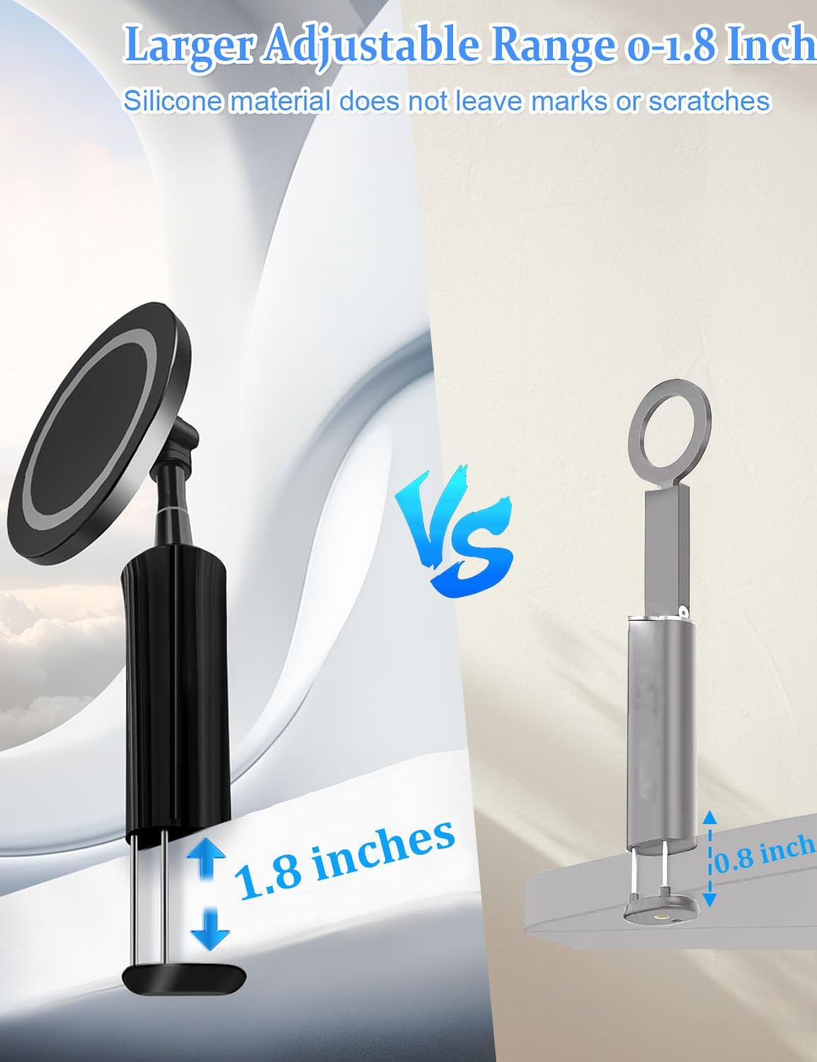CLQ 360 16 15 14 13 4-7" Magnetic Phone Holder for Desk, for Magsafe Cell Phone Mount Clamp Clip, Rotating Adjustable