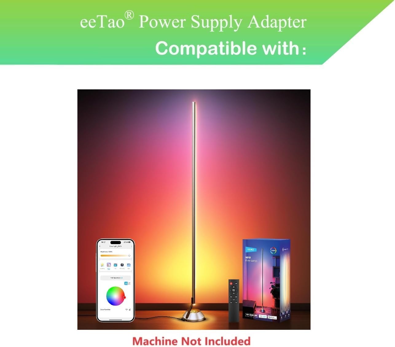 24V NF01 DC24.0V Adapter for NEEWER LED Floor Light Smart RGBW Floor Lamp Replacement Power Supply Charger