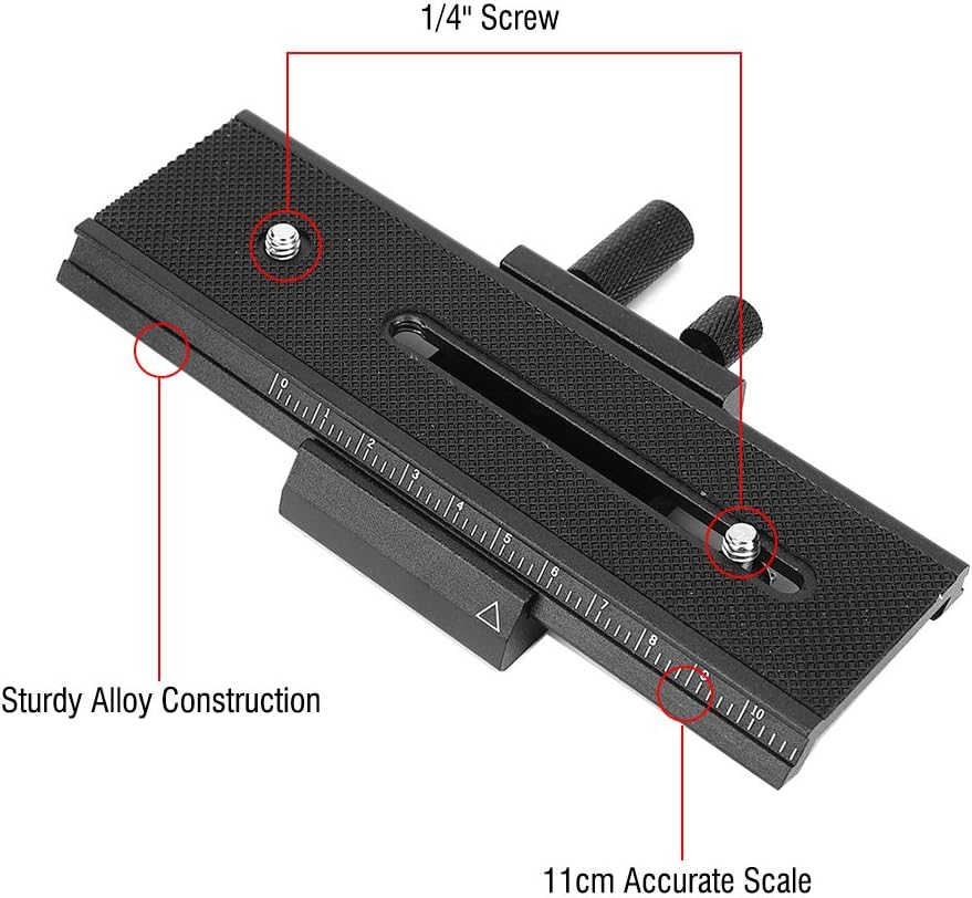 Joyzan 2 1/4" Macro Focusing Rail Slider, Way Shot Focus Mount Camera Flash Support Bracket Holder Photography Closeup