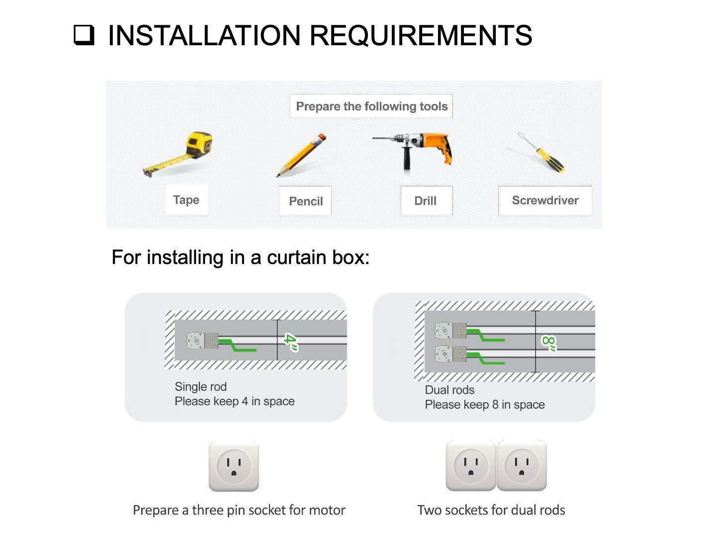 American Homesupplier Smart Curtain System, Heavy Duty Electric Curtain Rod, WiFi Control, Compatible with Alexa, Google Home, Adjustable Length (20 ft rod)
