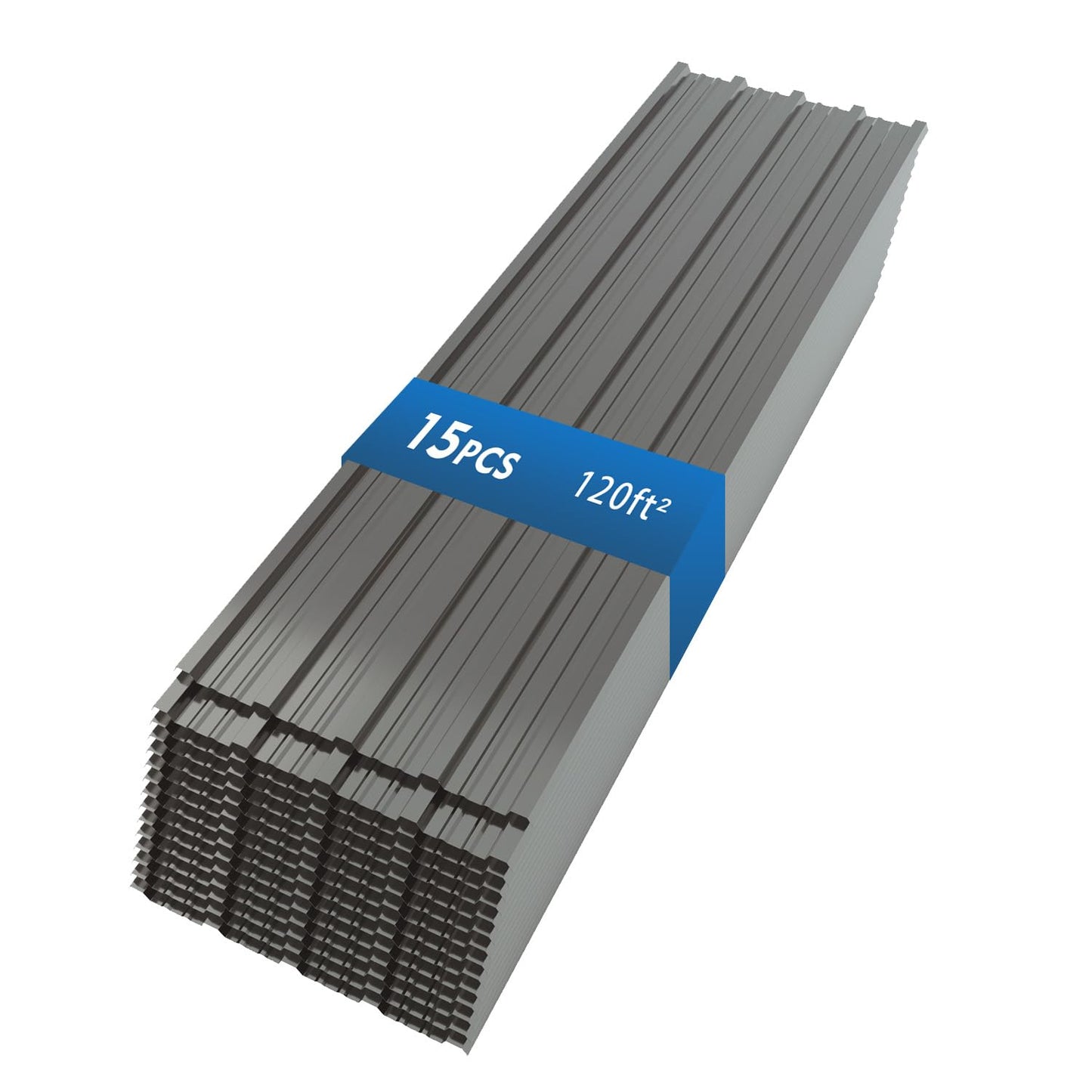 Vigo huseeo 15 PCS 120 sq.ft Metal Roofing Panels, 61.02 * 18.9in Corrugated Galvanized Roof Panels, Waterproof Siding Panels with 100 Pcs Screws for Garages, Sheds, Stables and Mobile Homes