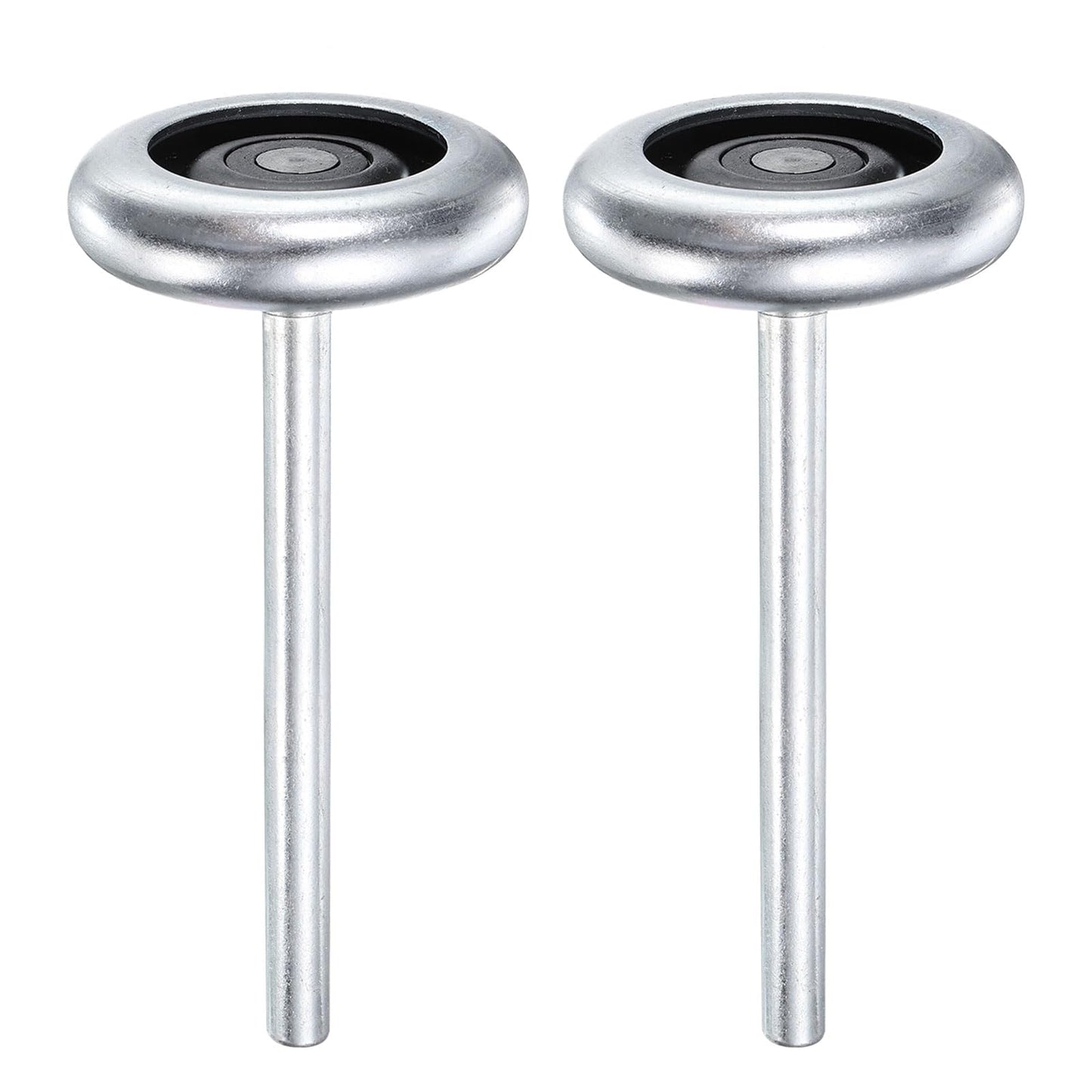 uxcell 2pcs 2.76" Zinc-Plated Steel Garage Door Rollers for 3" Garage Track, 7" Long Stem Quiet Garage Door Wheels, 10 Ball Bearings, Silver