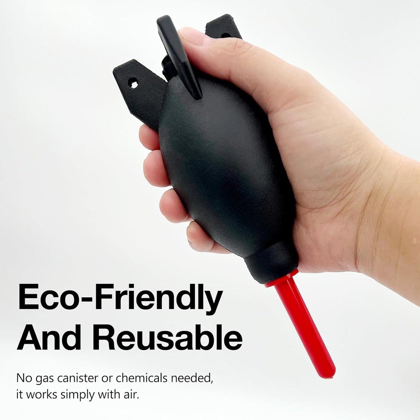 Brvlsoc Rocket-Style Rubber Air Blower Dust Cleaner for DSLR Camera, Lens, and Keyboard Red Duster