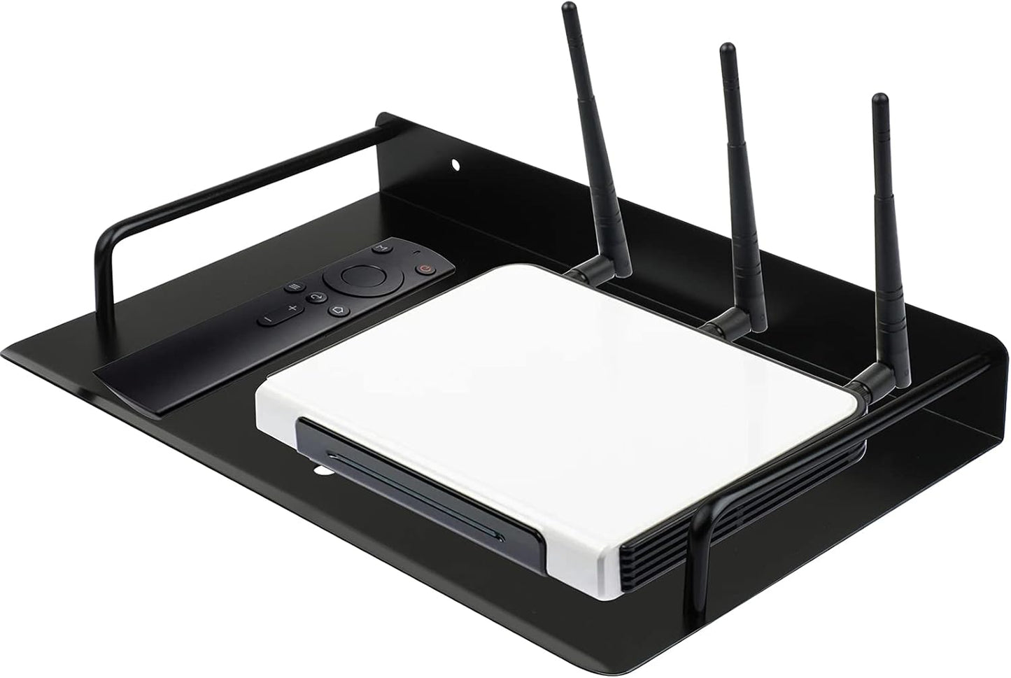 Xiboya textile Set 11.2'' 8.2'') Alumimum Alloy Wall Mount Shelf Bracket for TV Accessories WiFi Router TV Box Top Box