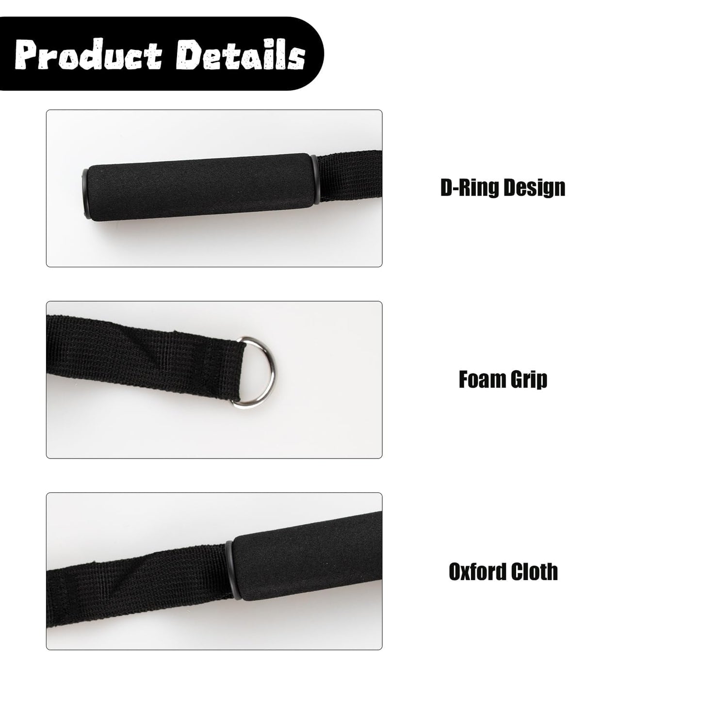 GUQIANLU Set of 4 Heavy-Duty Cable Machine Handles for Gym Equipment, Resistance Bands, and Strength Trainers - Includes 4 Carabiners for Home Exercise