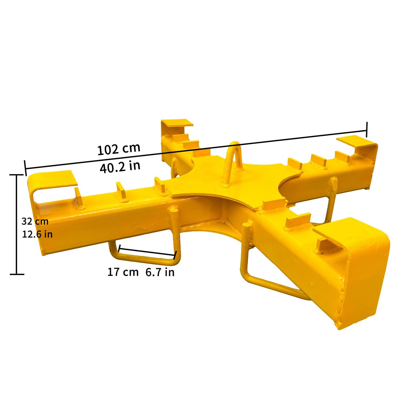 WYDDDARY Industrial Forklift Hoist 4409LB(2T) Capacity Bulk Bag Steel Lifter Cross Type Lifting Beam 40.2" Length 4-Point Ton Bag Spreader