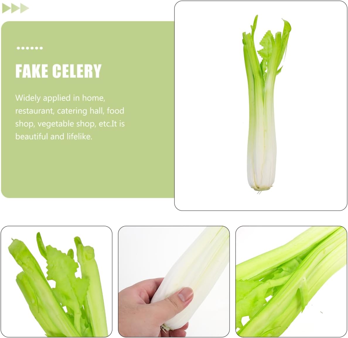 BESTOYARD Lifelike Fake Celery Model - PU Artificial Vegetable for Home Decor Photography Props and Display - Realistic