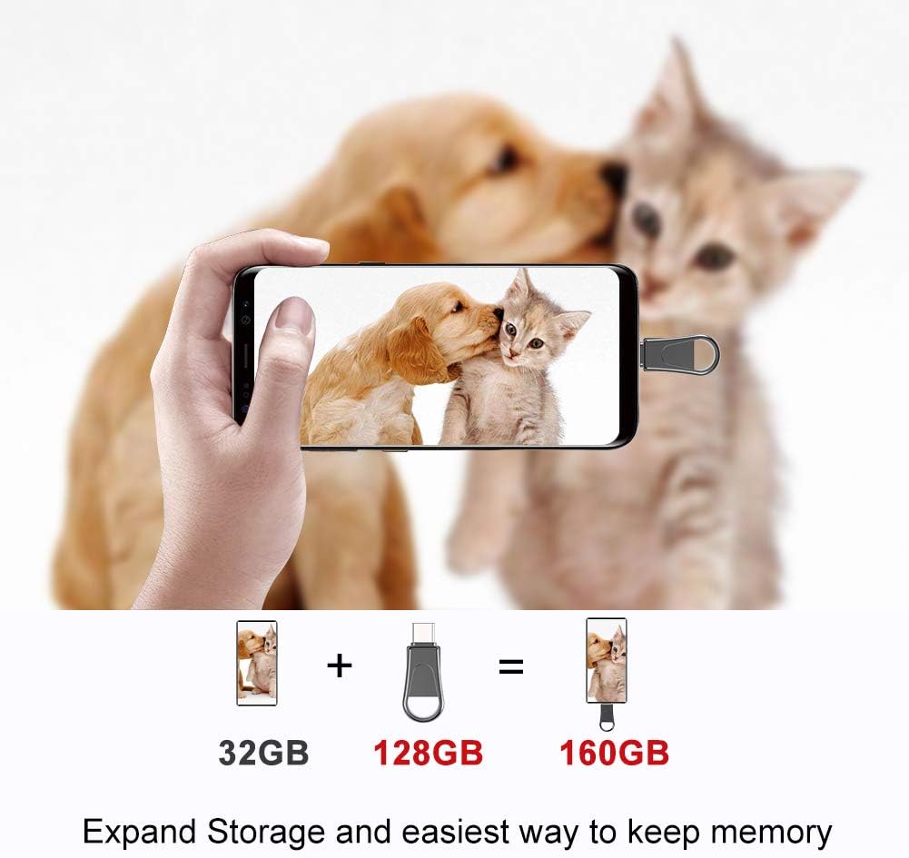 Sanfeya 128GB 2-in-1 3.0 USB C Flash Drive, USB Thumb Drive, Dual USB Memory Stick Pen Drive for Type-C Android