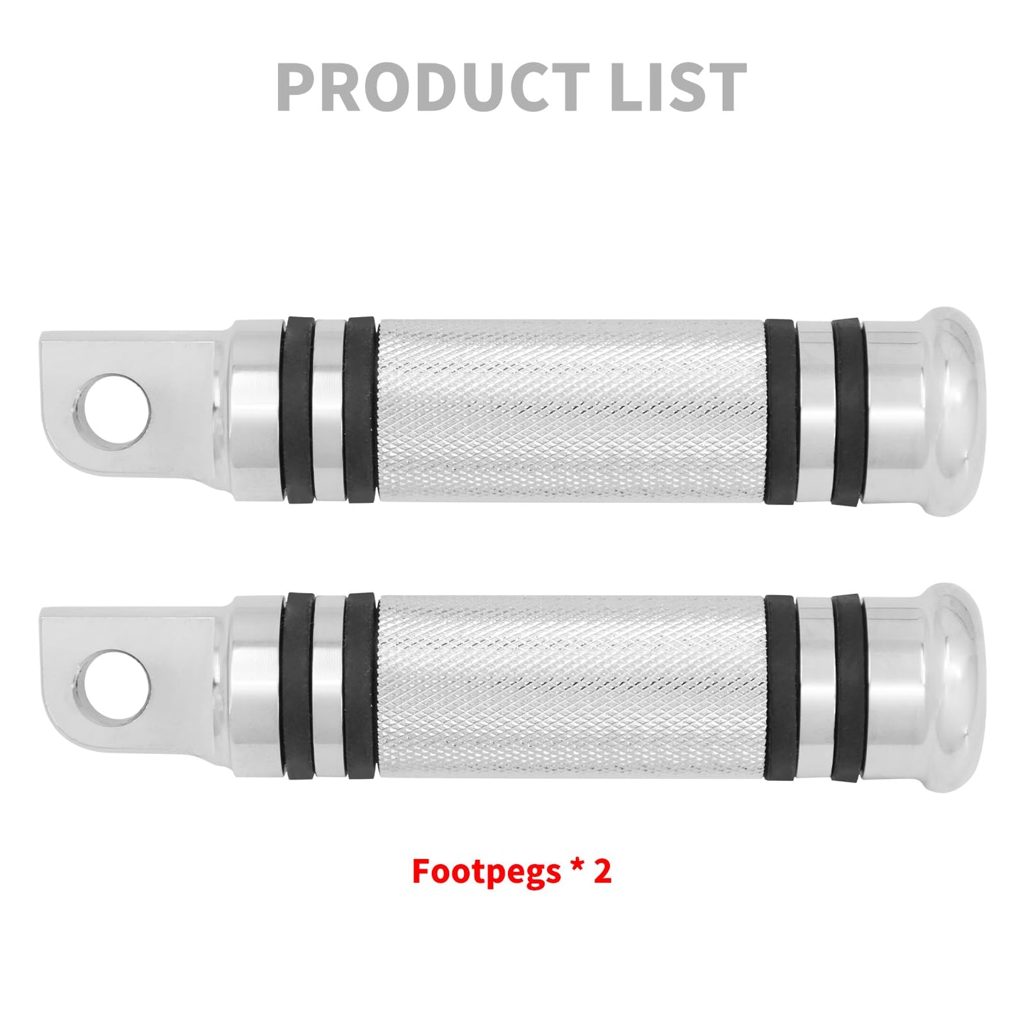 HDBUBALUS Motorcycle Foot Pegs Rest Compatible with Harley Sportster Dyna Touring Male Mount Footpegs Footrest Pedal Chrome