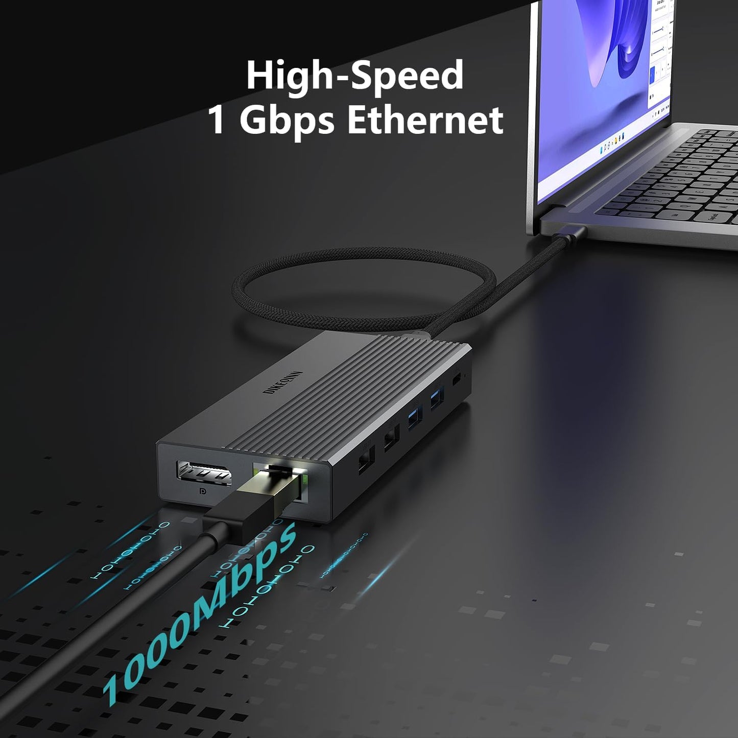 DIKEQINN 13-in-1 4K 100W 5Gbps USB C Docking Station: Triple Display, Power Delivery, Data Ports, SD/MicroSD Slot