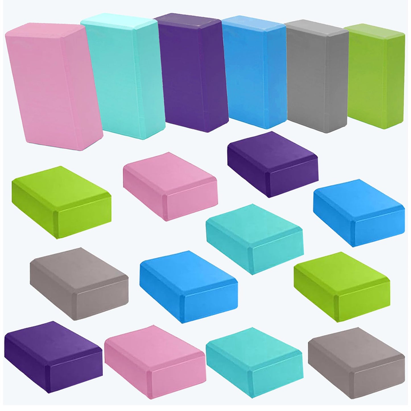 24 Pcs Foam Yoga Blocks Lightweight Non-Slip Supportive Yoga Bricks Yoga Props Accessories for Women Men, Stretching and Meditation (6 Colors)