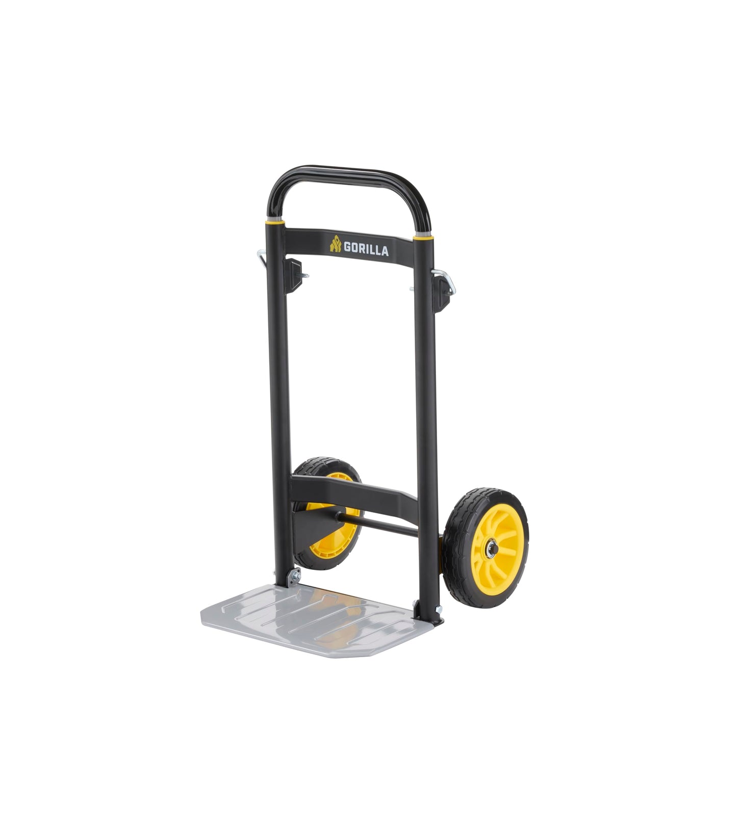 Gorilla 400 lb Capacity Steel Hand Truck, Telescoping Handle, Patented Trailer Locks, 8" No-Flat Wheels, Heavy-Duty Black Hand Truck